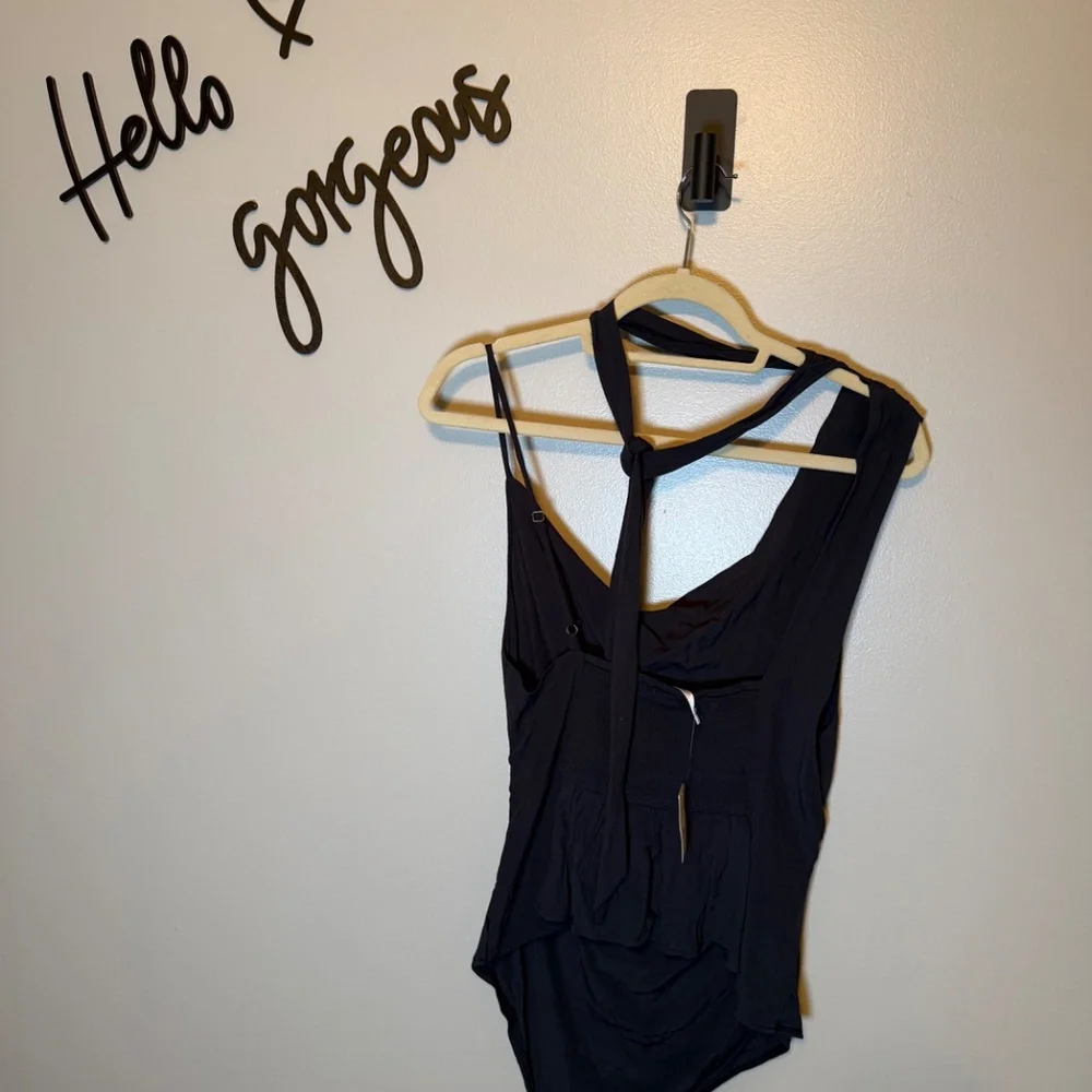 Free People True To You Black Asymmetric Tank